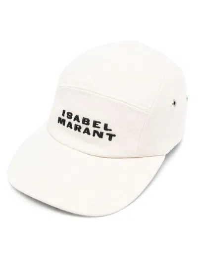 Shop Isabel Marant Logo-embroidered Cotton Cap In Beige