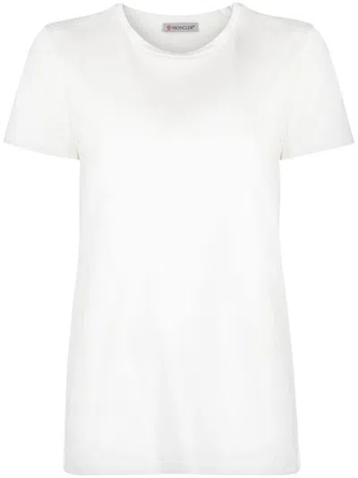 Moncler Short-sleeved Crewneck T-shirt In Natural