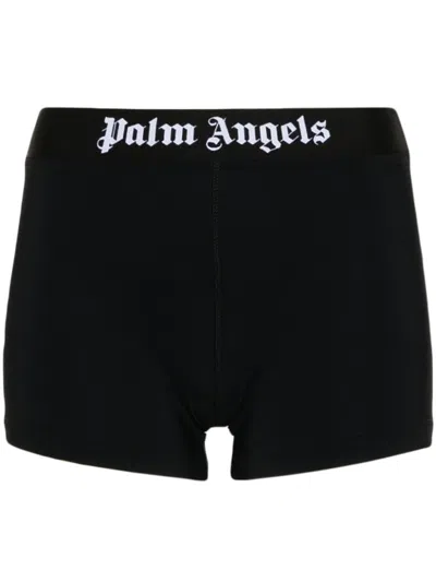 Shop Palm Angels Logo-print Sport Shorts In Black White