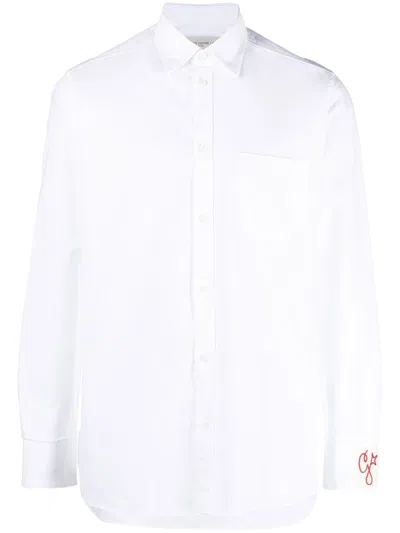 Shop Golden Goose Long-sleeves Button-up Shirt In White