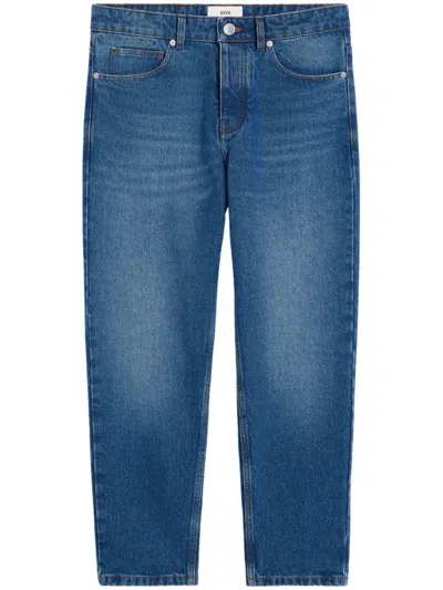 Shop Ami Alexandre Mattiussi Low-rise Straight-leg Jeans In Bleu Used