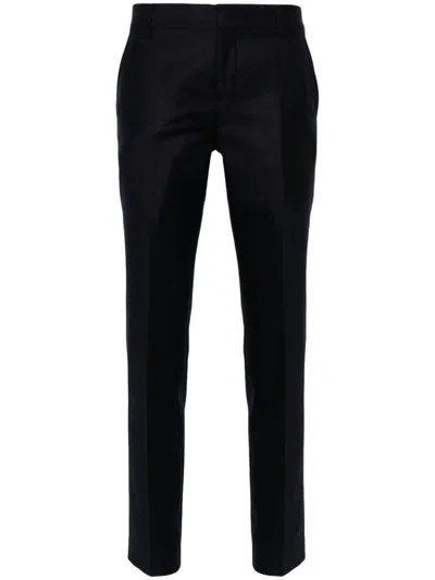 Shop Ami Alexandre Mattiussi Mid-rise Tailored Trousers In Navy Blue
