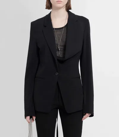 Shop Ann Demeulemeester Nova Light Asymmetric Blazer Jacket In Black