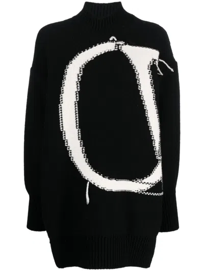Shop Off-white Off White Ow High-neck Wool Jumper In Black White
