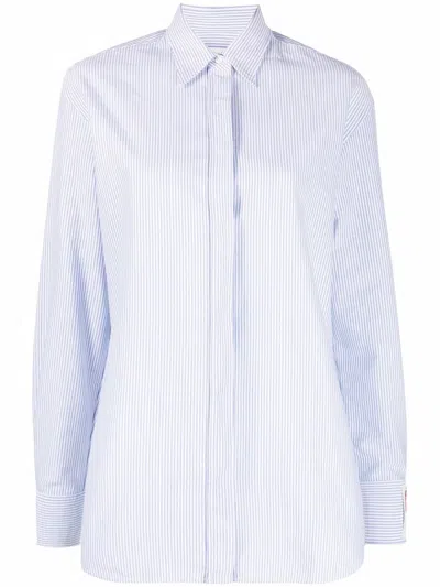 Shop Golden Goose Oxford Striped Shirt In White - Infinity