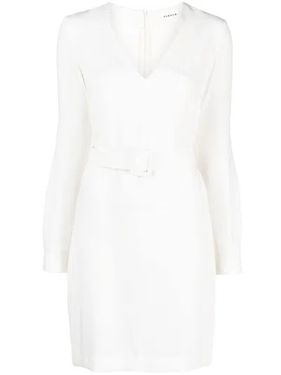 Shop P.a.r.o.s.h Belted V-neck Minidress In Nero