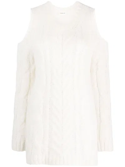 P.a.r.o.s.h Liquore Cold-shoulder Crochet Knit Sweater In White