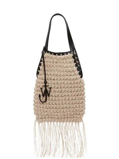 Shop Jw Anderson Popcorn-knit Tote Bag In Natural