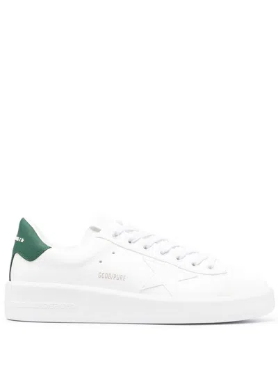 Shop Golden Goose Purestar Low-top Sneakers In White,green