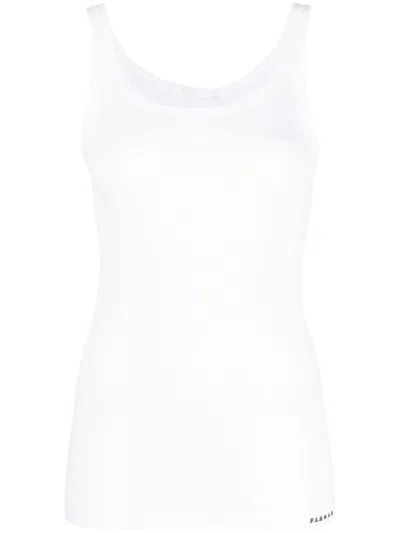 P.a.r.o.s.h Loose-fit Silk Sleeveless Top In Bianco