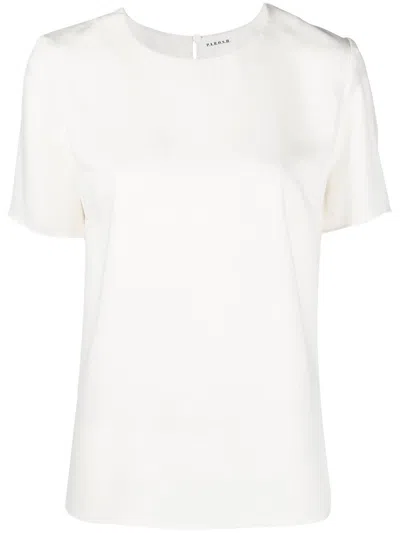 Shop P.a.r.o.s.h Short-sleeved Blouse In Panna
