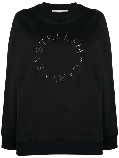 Stella Mccartney Rhinestone-embellished Logo Sweatshirt In Pure White