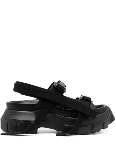 Shop Rick Owens Tractor Chunky Sandals In Black,black
