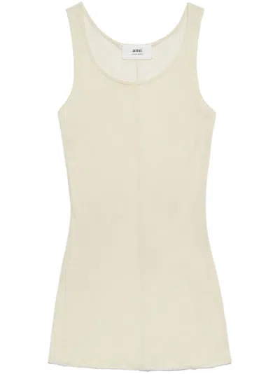 Ami Alexandre Mattiussi Ami Paris U-neck Sleeveless Tank Top In Ivory
