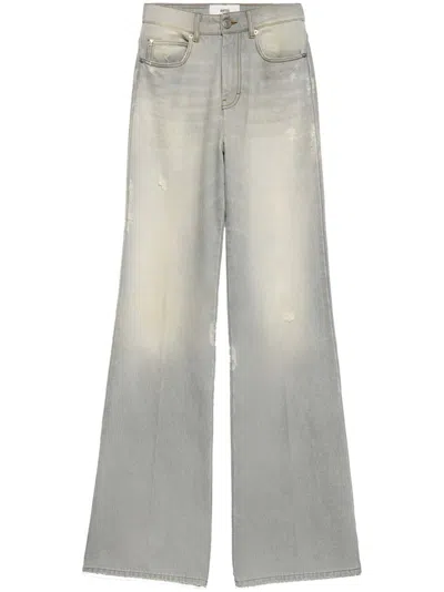 Shop Ami Alexandre Mattiussi Wide-leg Organic-cotton Jeans In Vintage Grey