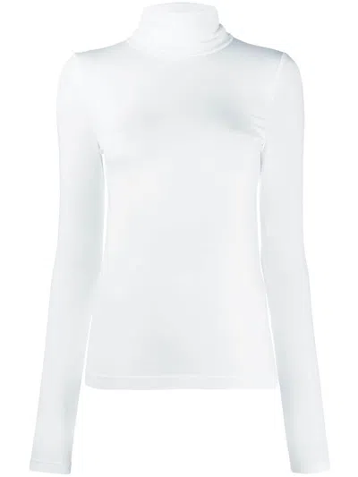 Wolford Aurora Long-sleeve Turtleneck Sweater In White