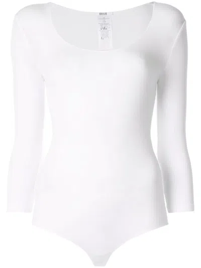 Wolford Basic Long Sleeve Scoop Neck Body In Black