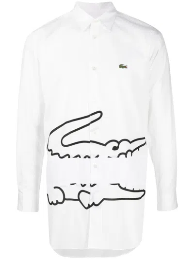 Shop Comme Des Garçons X Lacoste Cotton Shirt In White