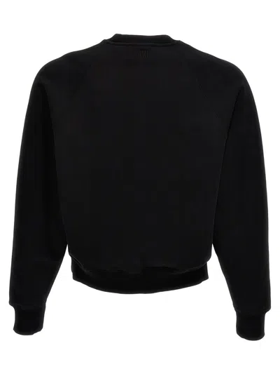 Shop Ami Alexandre Mattiussi Ami Paris 'ami De Coeur' Sweatshirt In Black