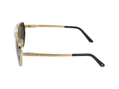 Shop Cartier Sunglasses In Gold Gold Green