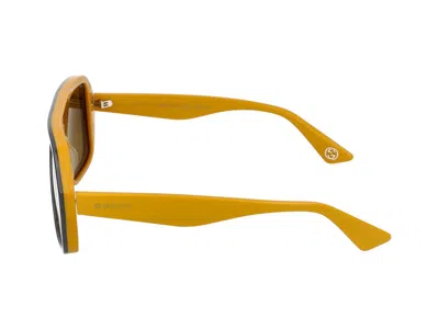 Shop Gucci Sunglasses In Grey Yellow Silver