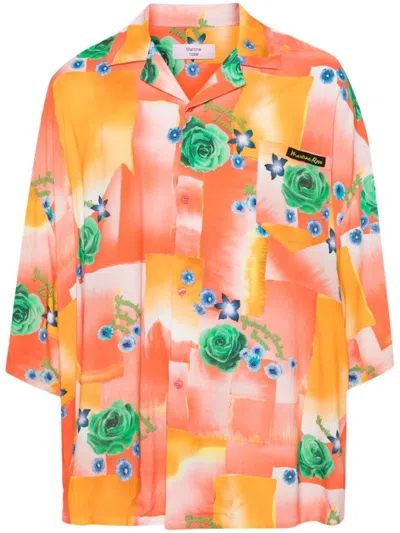 Shop Martine Rose Boxy Hawaiian Shirt In Orange