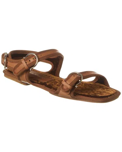 Shop Ferragamo Anteo Leather Sandal In Brown