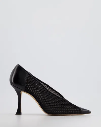 Shop Jimmy Choo Leather And Mesh Heels In Black