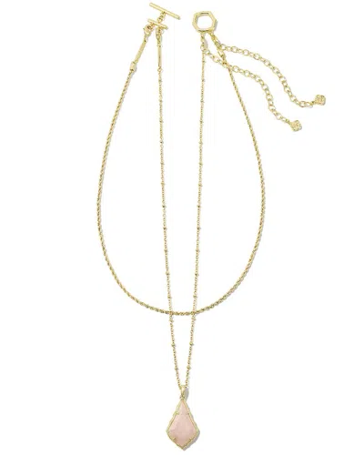 Shop Kendra Scott Facted Alex 14k Plated Quartz Convertible Necklace In Gold