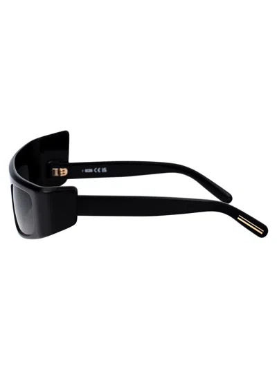 Shop Gcds Sunglasses In 01a Nero Lucido/fumo
