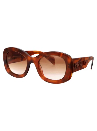 Shop Prada Sunglasses In 18r70e Cognac Tortoise