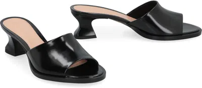 Shop Bottega Veneta Sandals " Cha-cha Mule" With Sculptural Heel. In Black