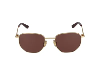 Shop Bottega Veneta Sunglasses In Gold Gold Brown