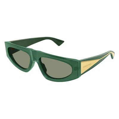 Bottega Veneta Bv1277s Sunglasses In 003 Green Crystal Green