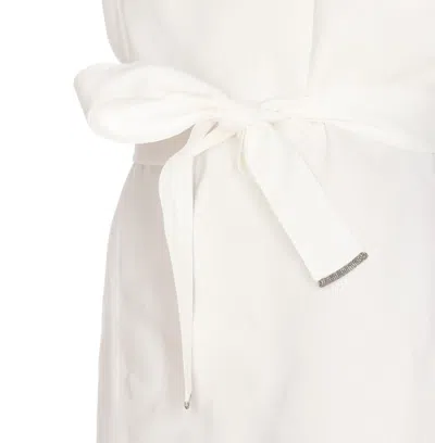Shop Brunello Cucinelli Wrap Dress In White