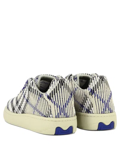 Shop Burberry Knitted Box Sneakers In Gray