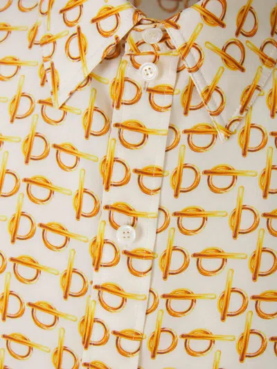 Shop Burberry Shirt Pattern B Clothing In Yellow & Orange