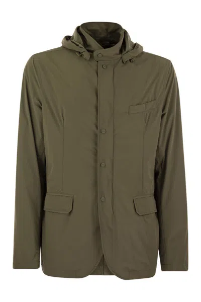 Herno Men's Technical Fabric Jacket With Hood In Green