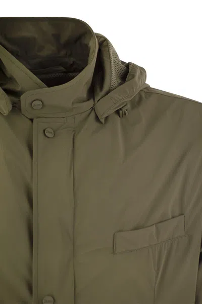Herno Men's Technical Fabric Jacket With Hood In Green
