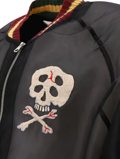 Shop Kapital "pearl Souvenir" Bomber Jacket In Black