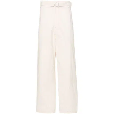 Shop Lemaire Trousers In Neutrals