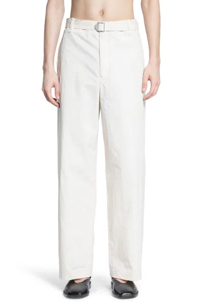 Shop Lemaire Trousers In Neutrals