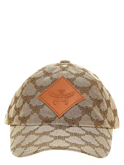 Mcm Embroidered Polyester Blend Baseball Cap In Brown