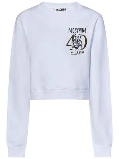 Shop Moschino Sweatshirt Clothing In White