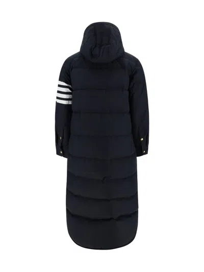 Shop Thom Browne Navy Blue Feather Down 4-bar Coat