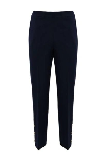 Shop Twinset Cropped Pants With Buttons Clothing In Blue
