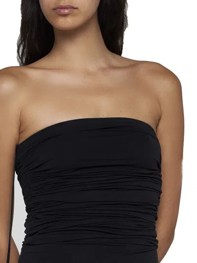 Shop Wolford Fatal Draping String Bodysuit In Black
