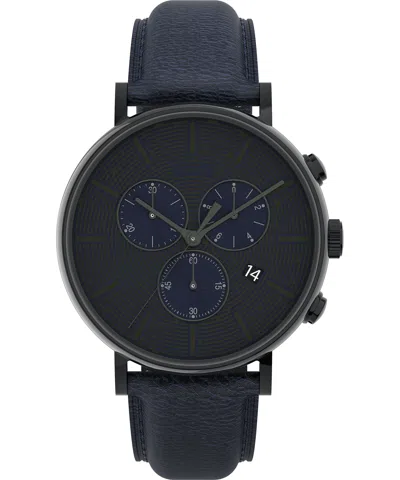 Shop Timex Men's 41mm Leather Watch Tw2u88900vq In Blue