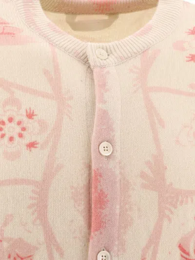Shop Bode "printed Mill" Cardigan In Pink