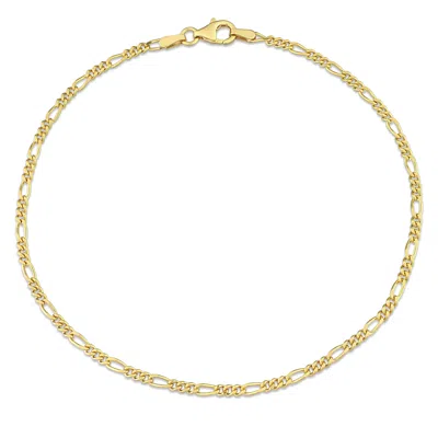 Shop Mimi & Max 2.2mm Figaro Chain Anklet In Yellow Silver - 9 In